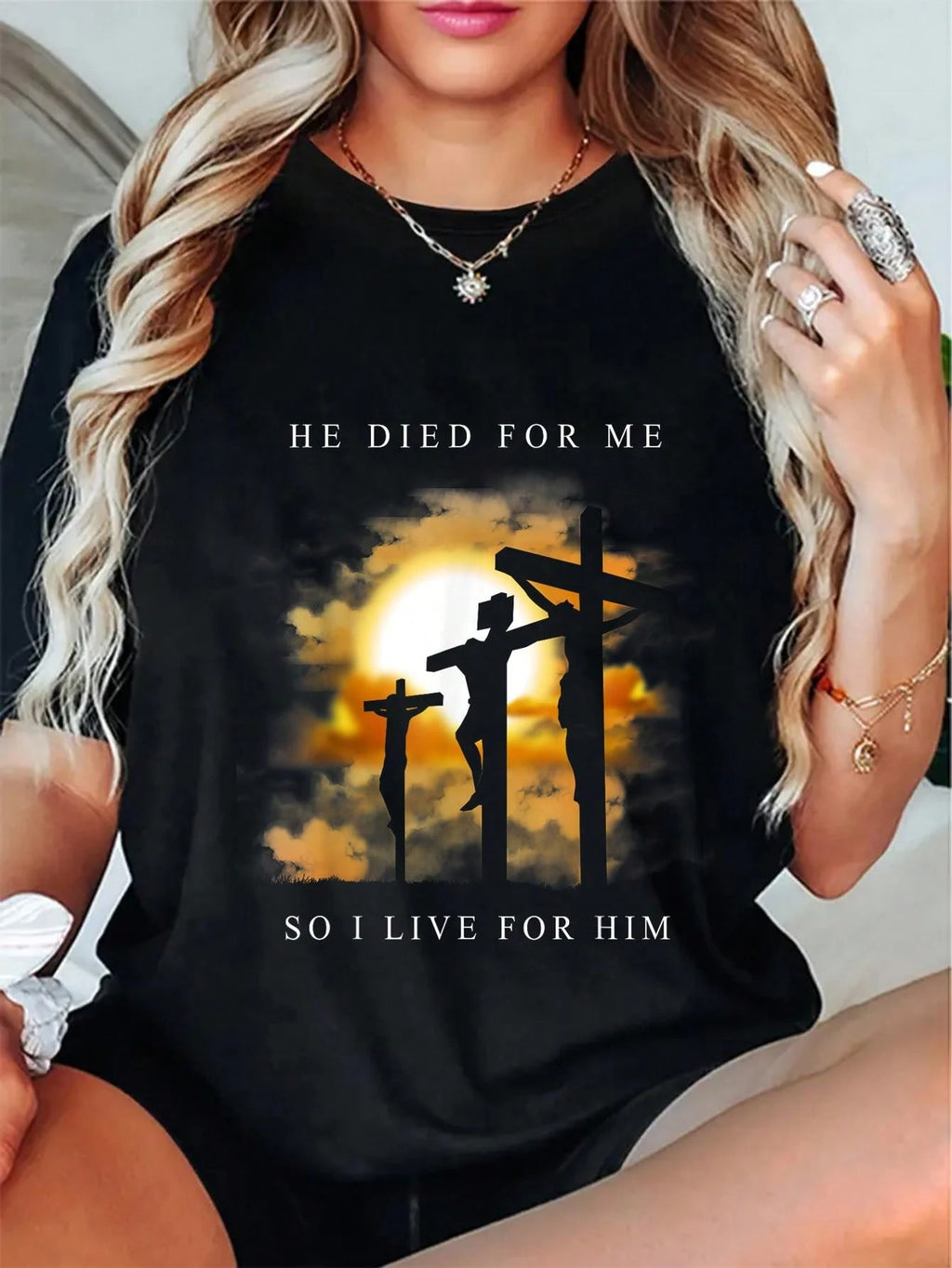 Jesus Died For Me Tee - Christian Verse Design, 100% Cotton Comfortable Daily Wear Shirt