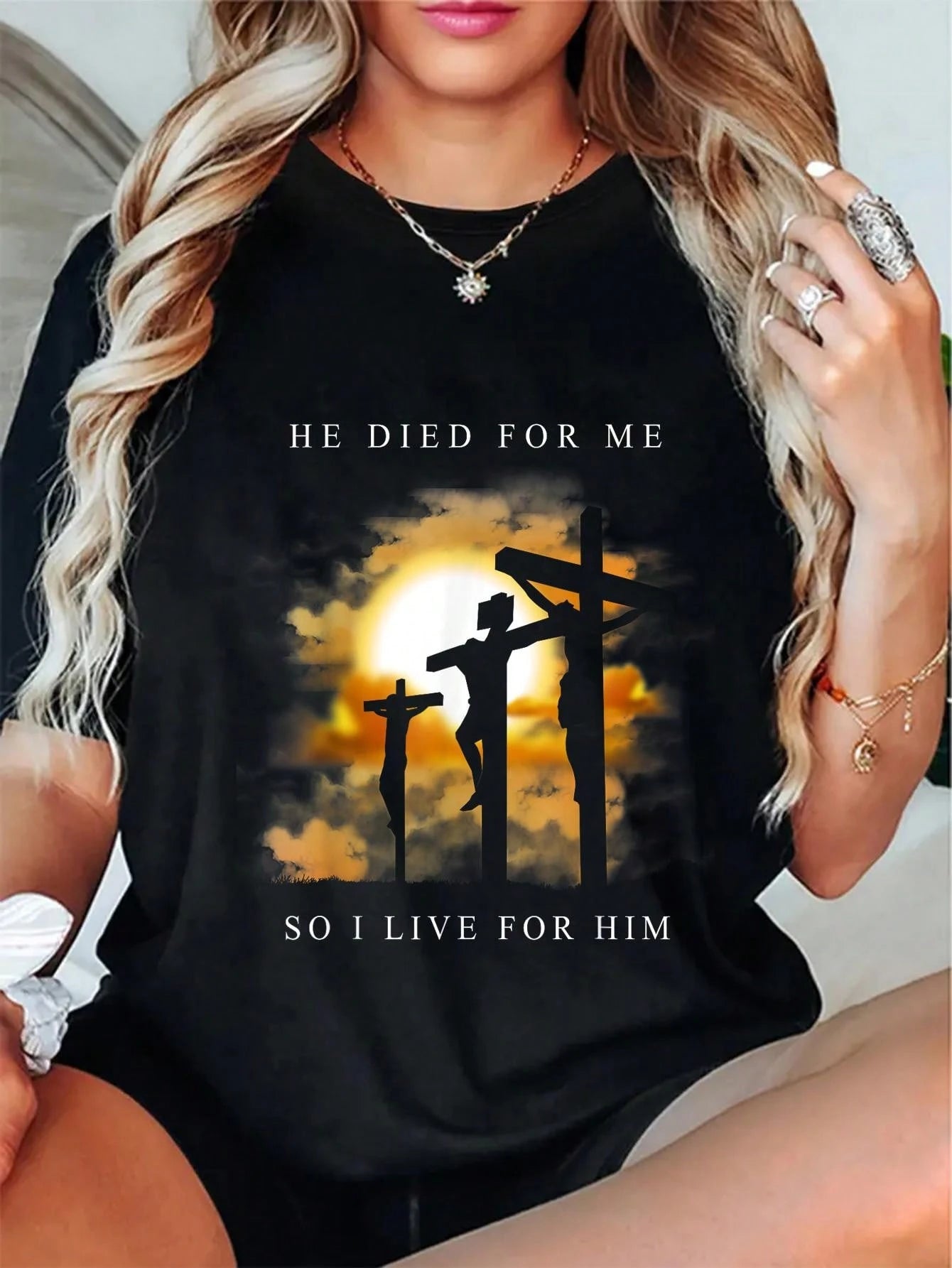 Jesus Died For Me Tee - Christian Verse Design, 100% Cotton Comfortable Daily Wear Shirt