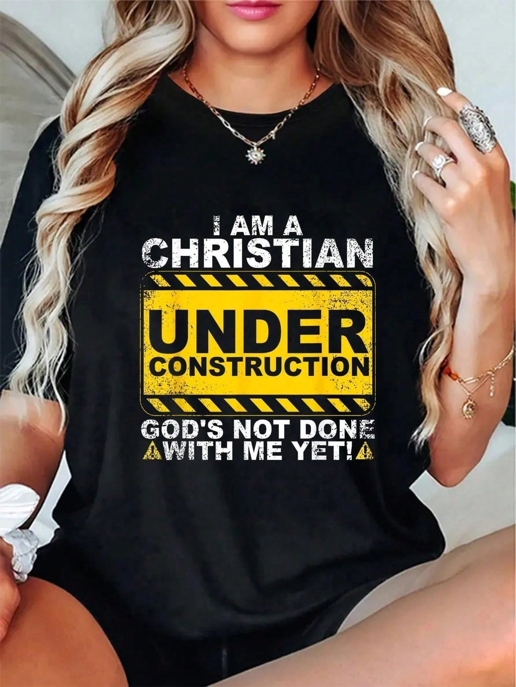 Under Construction Christian Tee - Funny Design, 100% Cotton Unisex Shirt for Gifting & Daily Wear