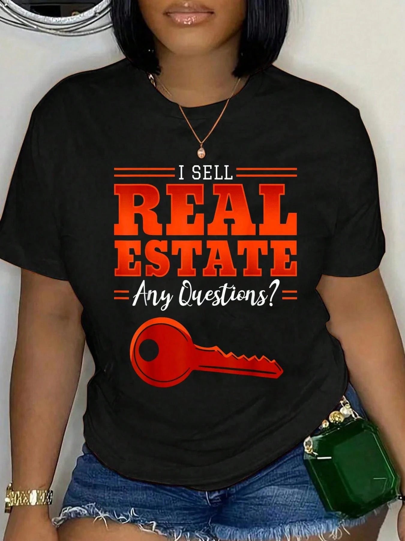 Breathable Cotton Crew Neck Tee Realtor Slogan Print Comfort Daily Work Top Gift For Real Estate Brokers