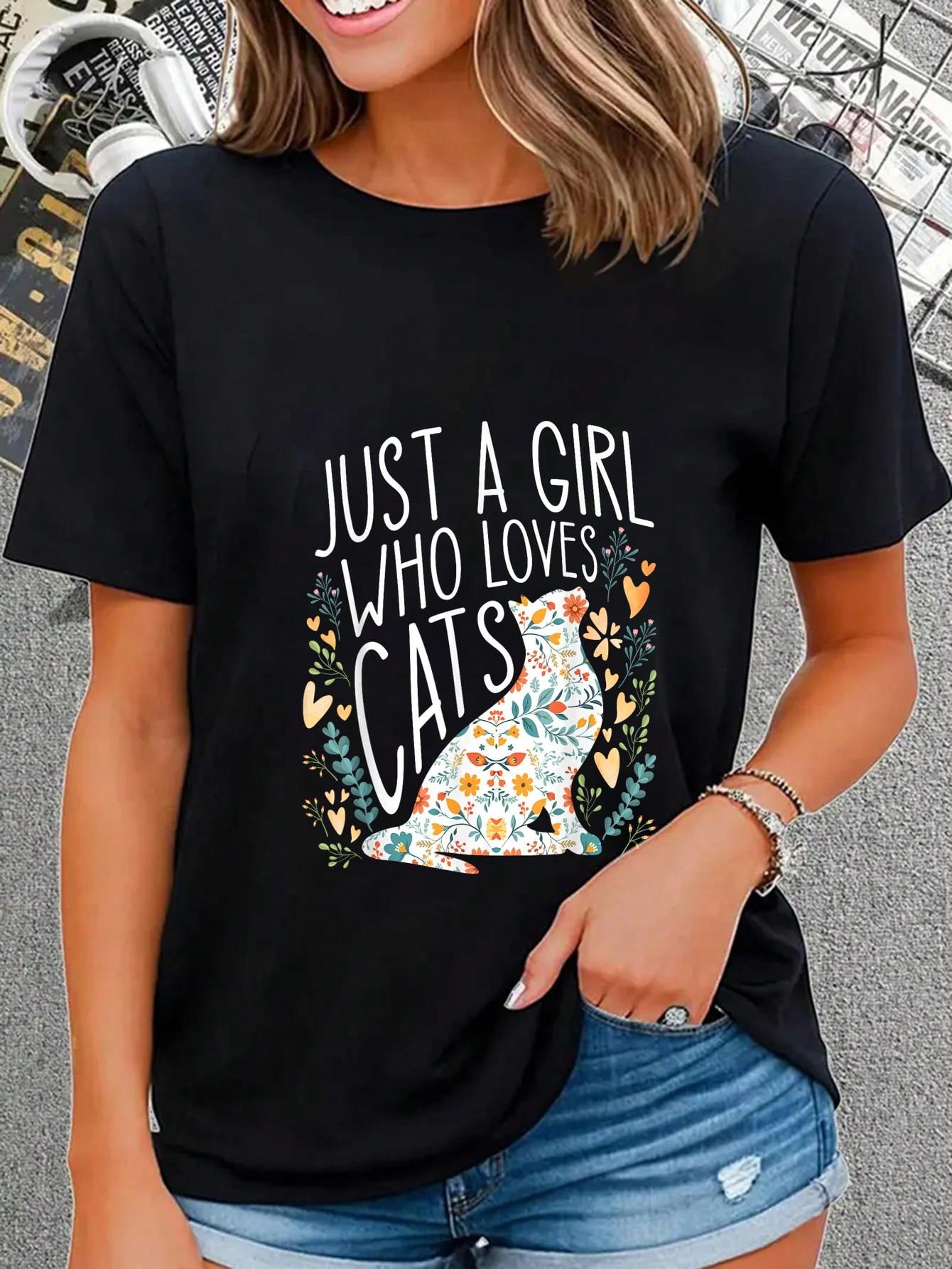 Soft Black Cotton Crew Neck Tee Angry Orange Cat Cartoon Pattern Print Comfortable Casual Daily Gift Top（副本）（副本）（副本）（副本）（副本）（副本）（副本）（副本）（副本）（副本）（副本）（副本）（副本）（副本）（副本）（副本）（副本）（副本）（副本）（副本）（副本）