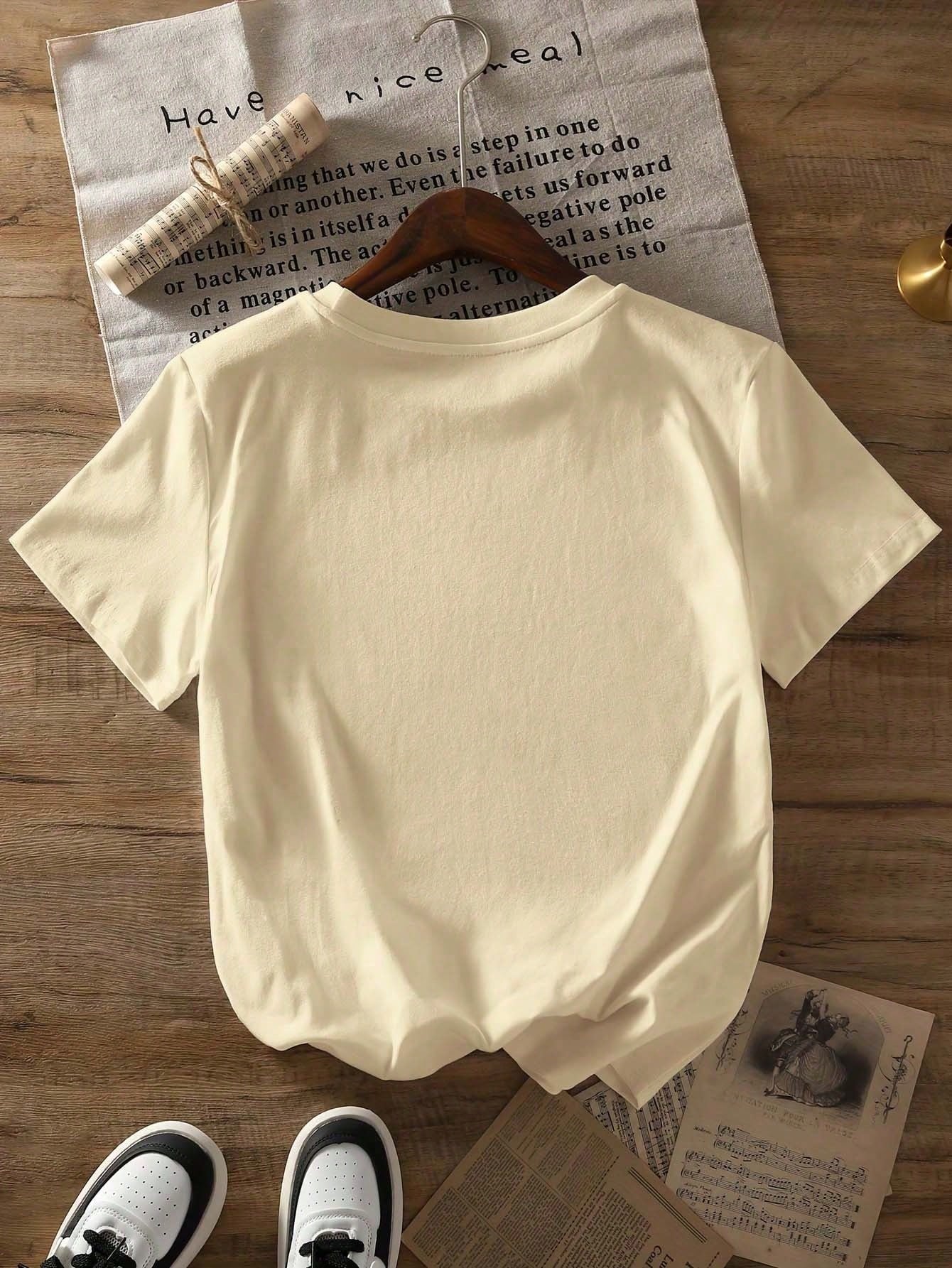 Pigeon Teacher Graphic Printed Casual Round Neck Short Sleeve T-Shirt Women's Summer Tops