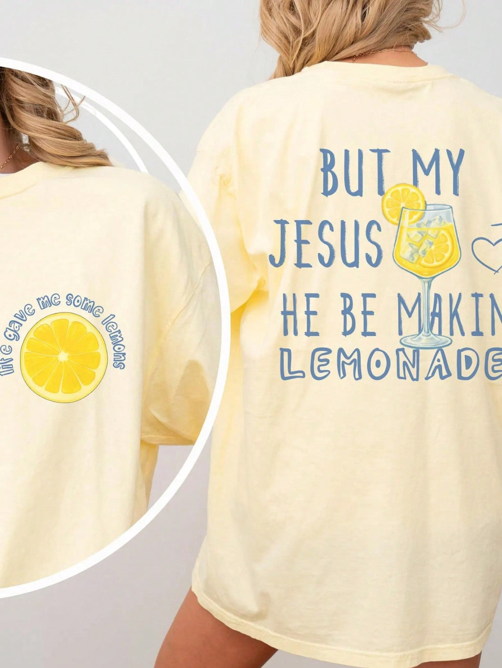 Life Gave Me Lemons. Printed Casual Round Neck Short-Sleeved T-Shirt, Women's Summer Top. Lightweight And Breathable Summer Top