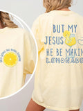 Life Gave Me Lemons. Printed Casual Round Neck Short-Sleeved T-Shirt, Women's Summer Top. Lightweight And Breathable Summer Top