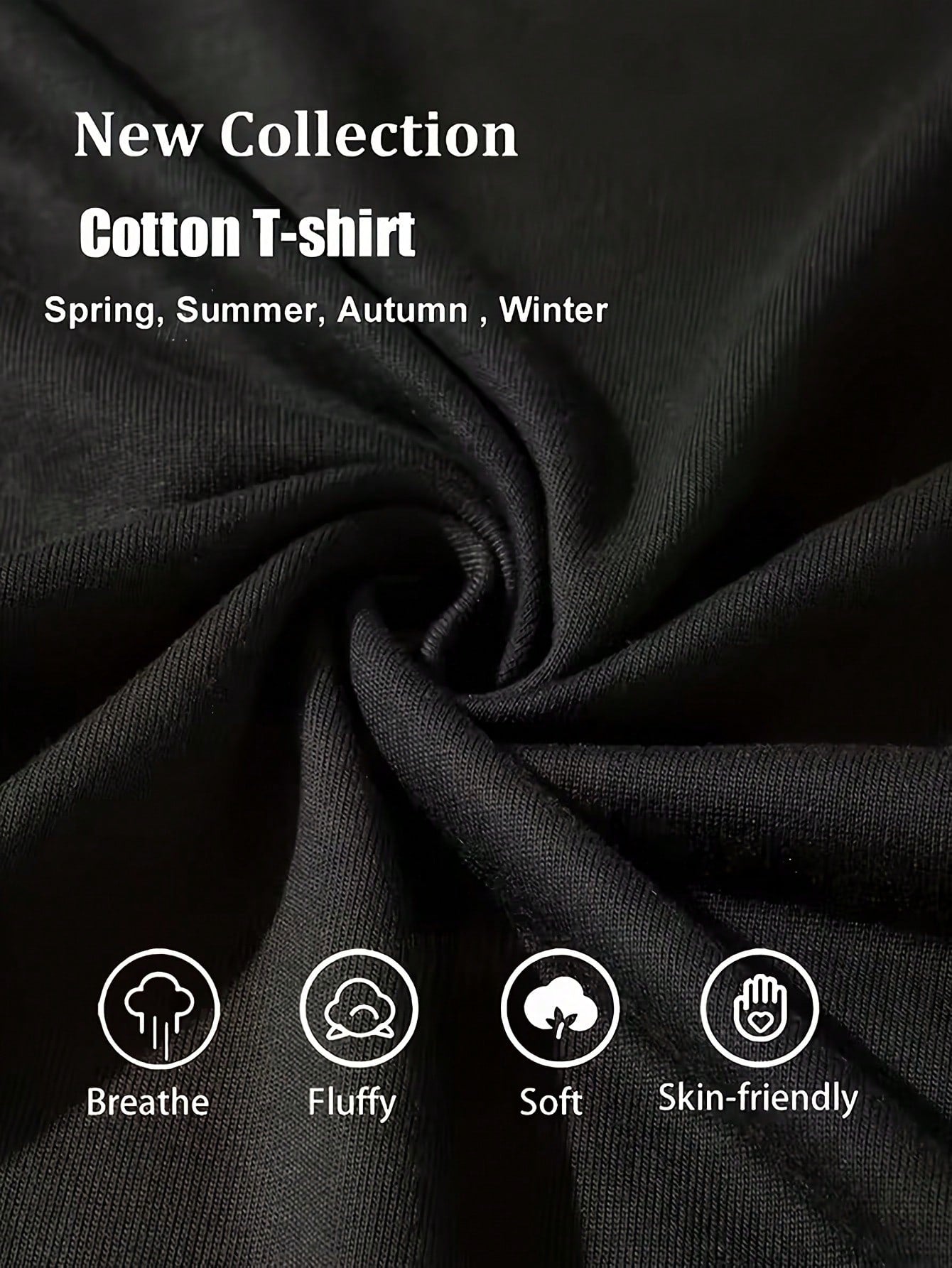 New Fun Unisex T-Shirt, Same Style For Men And Women, Black Doll Face With Tongue Out Print, Casual Everyday Wear, Holiday Gift, Pure Fashion, Versatile, Everyday Casual Short Sleeve, Plus Size