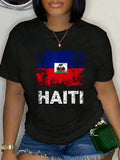 Summer Outfits For Women100% Cotton Haiti Flag Shirt Men Women Kids Patriotic Haitian Flag T-Shirt Unisex Classic Comfort Tee Tops Oversized Crew Neck