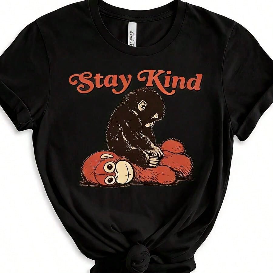 Punch Monkey Stay Kind Shirt Boxy Sweatshirt, I Stand With Punch, Save Punch, Protect Punch, Viral Punch Monkey, Cute Monkey Punch Top