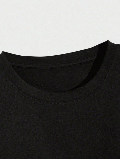 90s Retro Graphic T-Shirt, Pure Round Neck Printed Short Sleeved T-Shirt, Fashionable Casual Pure T-Shirt, Suitable For Daily Casual Wear, Retro Street Style Clothing