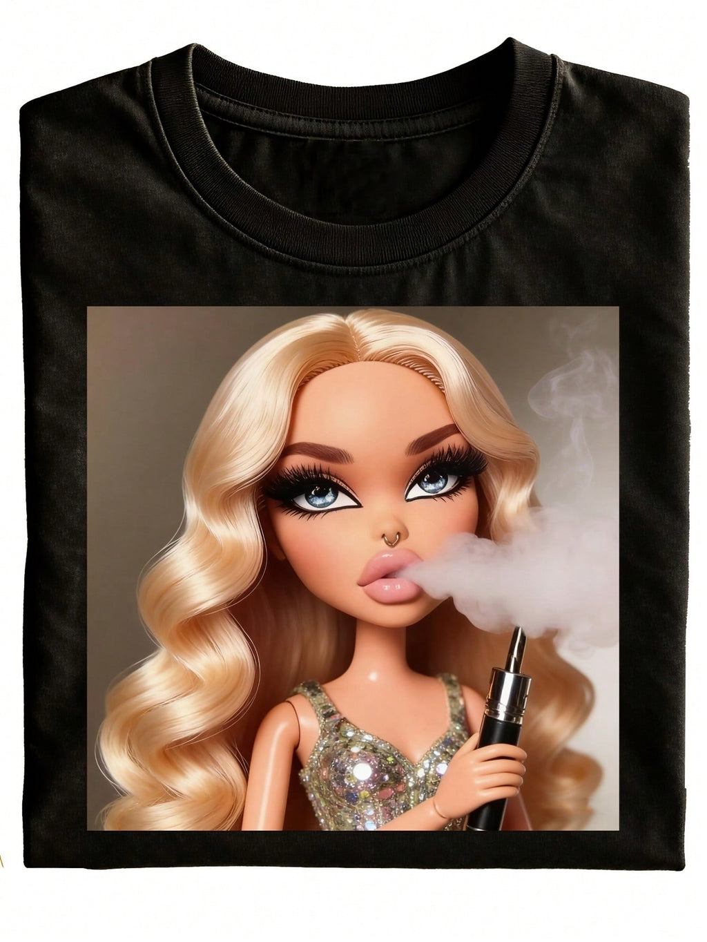 Fun E-Cigarette Print Unisex T-Shirt, Black Casual Streetwear, Gift For Friends And Family, Pure Fashion Casual Outfit, Holiday Style Shirt, 2026 Original Clothing Gift, High-End Apparel, Patterned T-Shirt, New Tops And T-Shirts, Fun T-Shirt For Girls, Ad