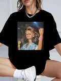 New Fun Unisex T-Shirt With Black Doll Raising Its Fist Print, Perfect For Casual Everyday Wear, Ideal Holiday Gift, Stylish And Versatile Daily Casual Outfit, Short-Sleeved, Plus Size