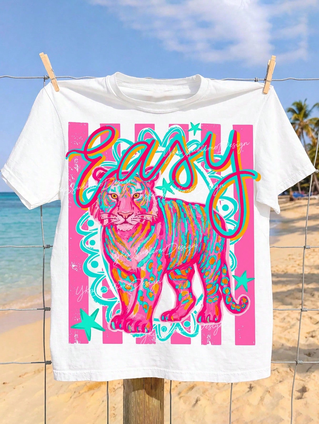 Preppy Style Tiger Print T-Shirt, Casual Crew Neck T-Shirt Ropa De Verano Mujer Y2k Clothes Streetwear