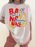 Bananas Stripes Shirt, Banana Summer Vibes Tee, Fruit Preppy T-Shirt, Women's Summer Top, Girls That's Bananas Shirt Camiseta Para Mujer