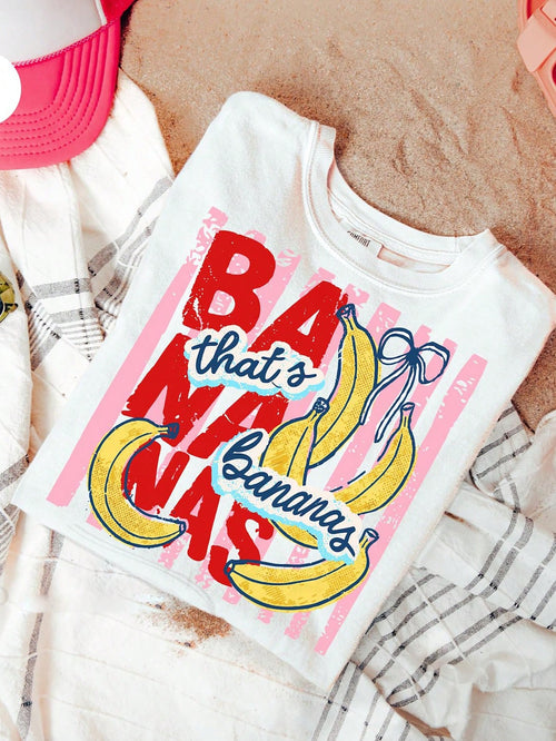 Bananas Stripes Shirt, Banana Summer Vibes Tee, Fruit Preppy T-Shirt, Women's Summer Top, Girls That's Bananas Shirt Camiseta Para Mujer