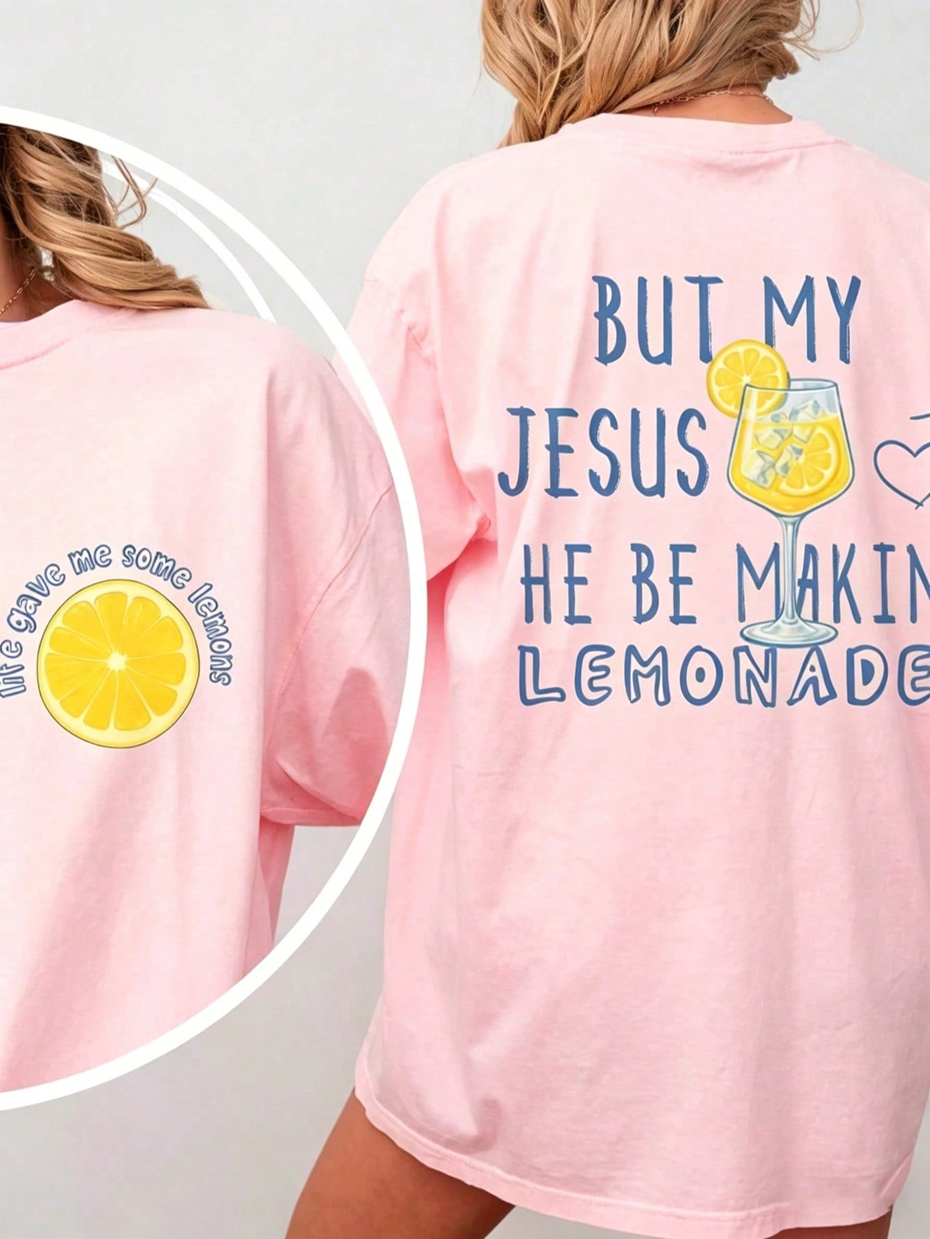 Life Gave Me Lemons. Printed Casual Round Neck Short-Sleeved T-Shirt, Women's Summer Top. Lightweight And Breathable Summer Top