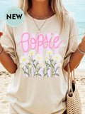 Floral Graphic T-Shirt Boho Summer Botanical Tee Streetwear Summer Top Camiseta Para Mujer Free Shipping Vacation Outfit Women Summer Outfit For Women