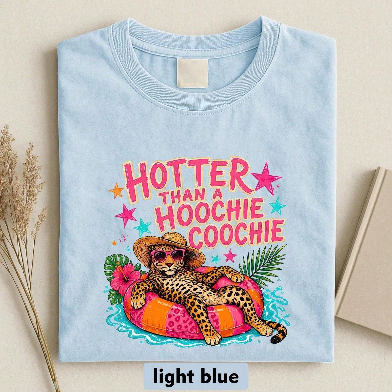 Leopard Shirt, Girly Lake Life TeeLeopard Summer Tee, Funny Lake Shirt Crocodile Graphic Funny Quote Beach Summer Tee Light Blue Tops Summer Tops
