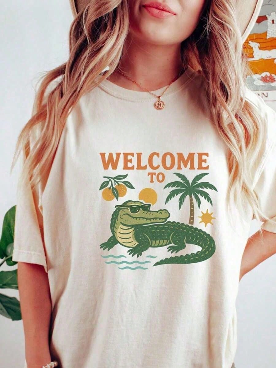 FashionComfort Colots Florida Shirt, Florida Tee, Florida T-Shirt, Aesthetic Graphic Tee, Sunshine State Florida Shirt, Summer Tshirt Gift Summer Oversized Tshirts For Women Dresses For Womentrend