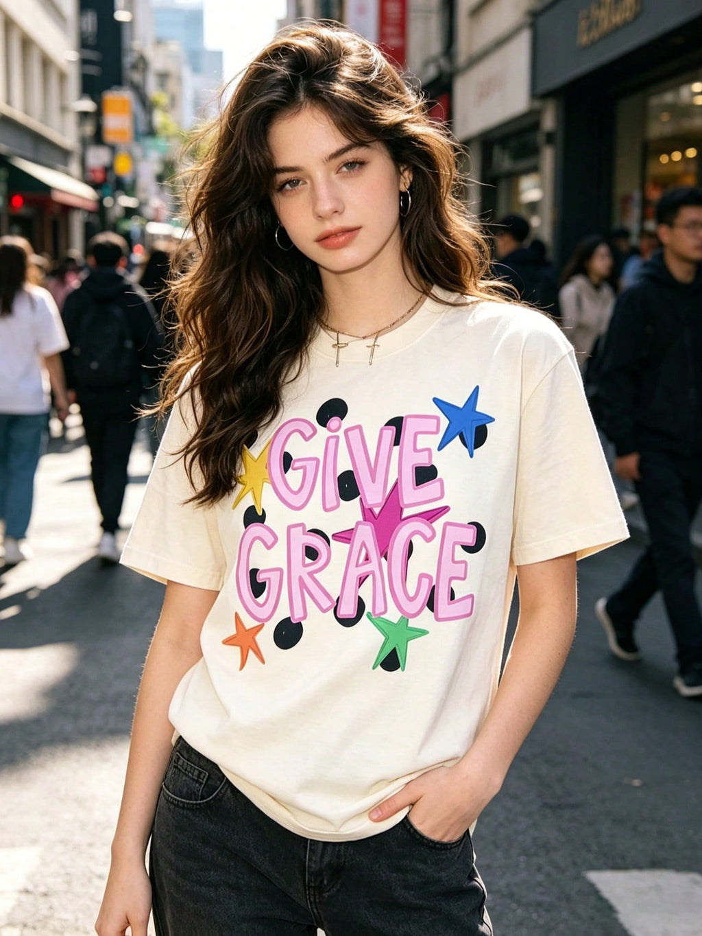 Give Grace Shirt, Christian Graphic Tee, Faith Shirt Women, Cute Church Shirt, Inspirational Tee Christian Apparel Gift For Her Vacation Outfit Women