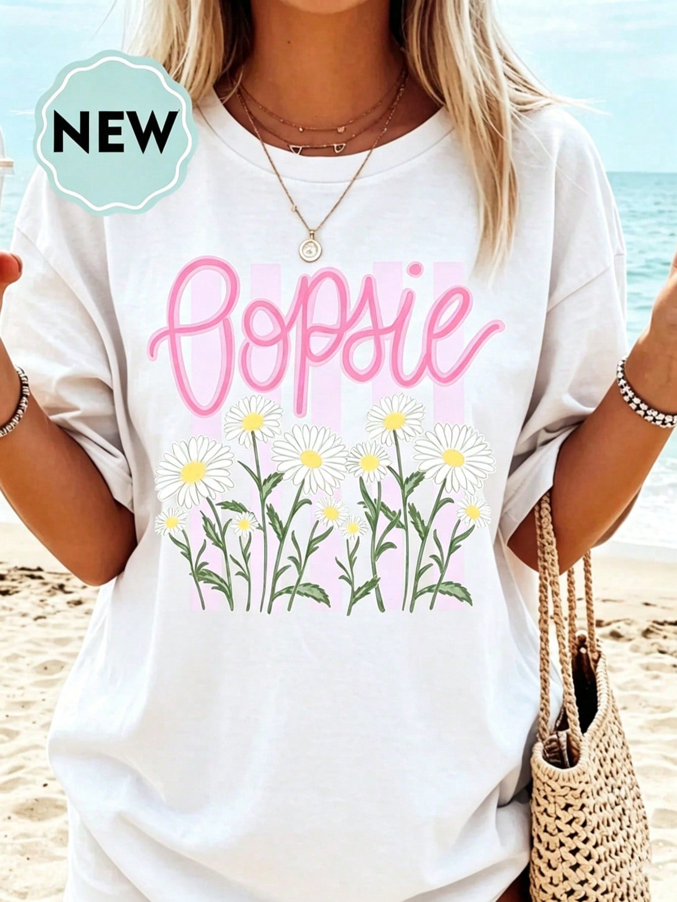 Floral Graphic T-Shirt Boho Summer Botanical Tee Streetwear Summer Top Camiseta Para Mujer Free Shipping Vacation Outfit Women Summer Outfit For Women
