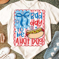 Fourth Of July Outfits Women Hot Dog Flag Print Tee Patriotic 4th Of July Casual Summer T-Shirt For Women