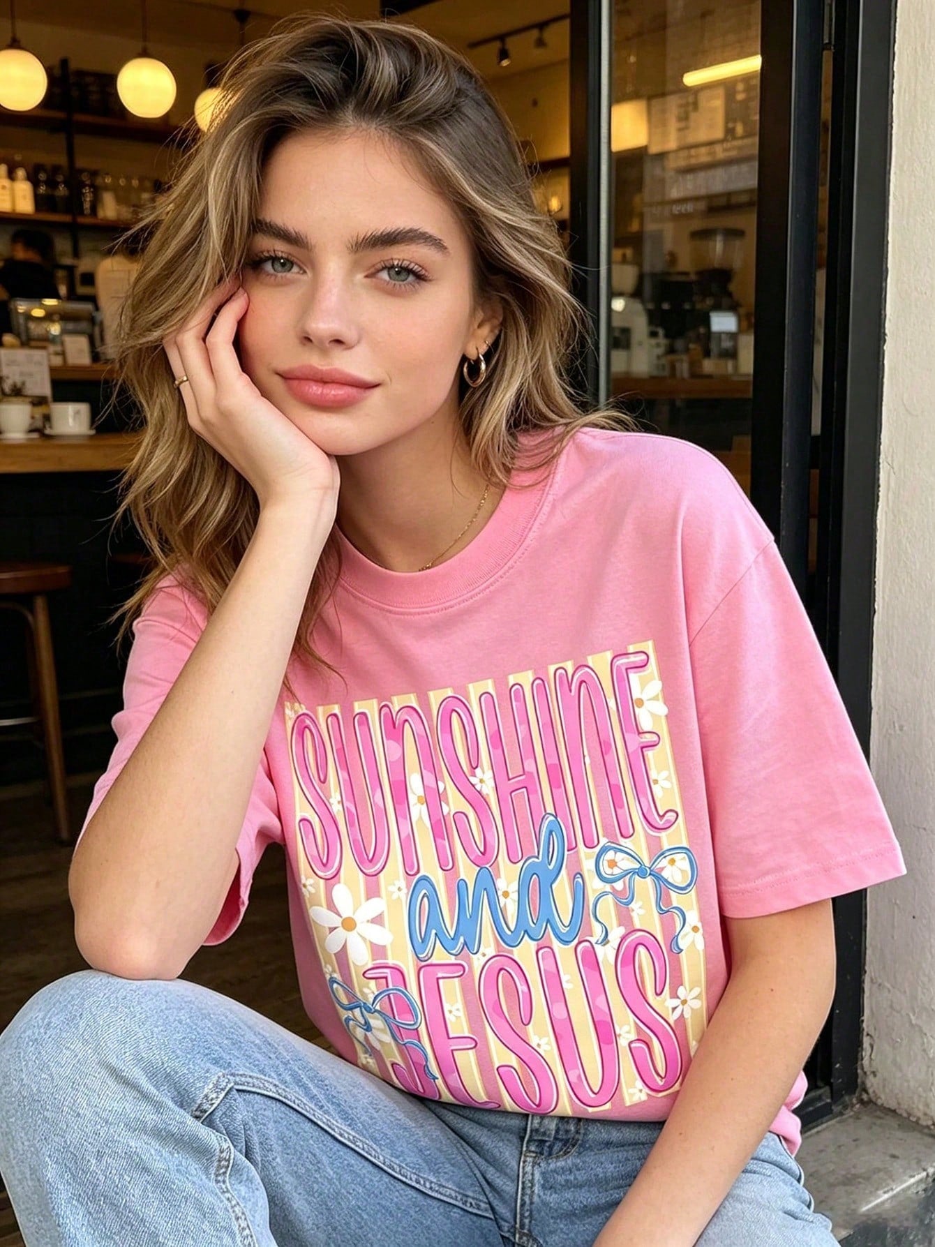 Pink Top Sunshine & Jesus Coquette Summer Top | Beach Outfit For Woman Vacation Outfit Women