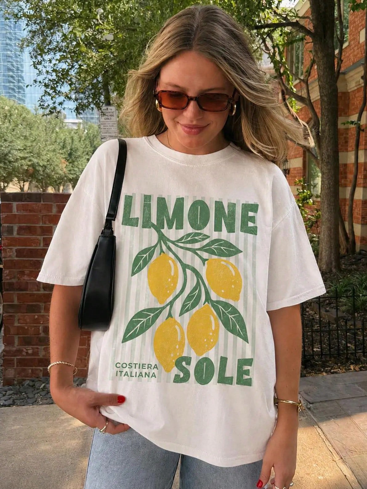 Amalfi Coast Lemon Fruit Graphic Tee Mediterranean Summer Short Sleeve T-Shirt Italian Holiday Aesthetic Crewneck Vacation Top