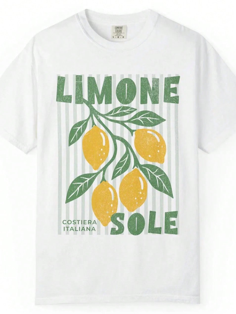 Amalfi Coast Lemon Fruit Graphic Tee Mediterranean Summer Short Sleeve T-Shirt Italian Holiday Aesthetic Crewneck Vacation Top