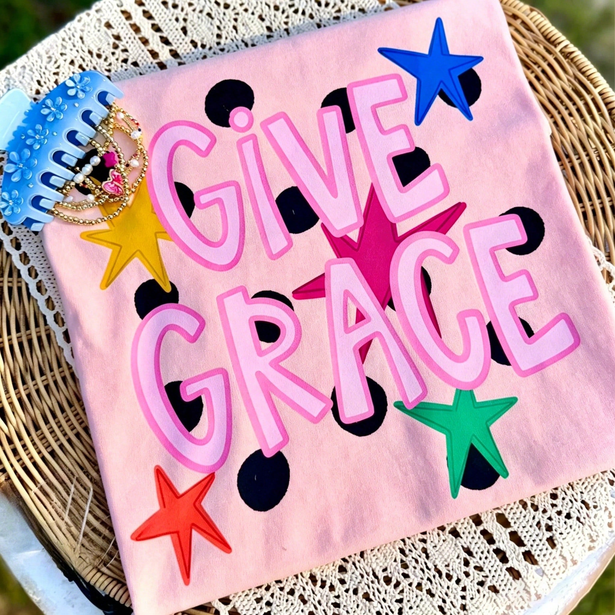Give Grace Shirt, Christian Graphic Tee, Faith Shirt Women, Cute Church Shirt, Inspirational Tee Christian Apparel Gift For Her Vacation Outfit Women