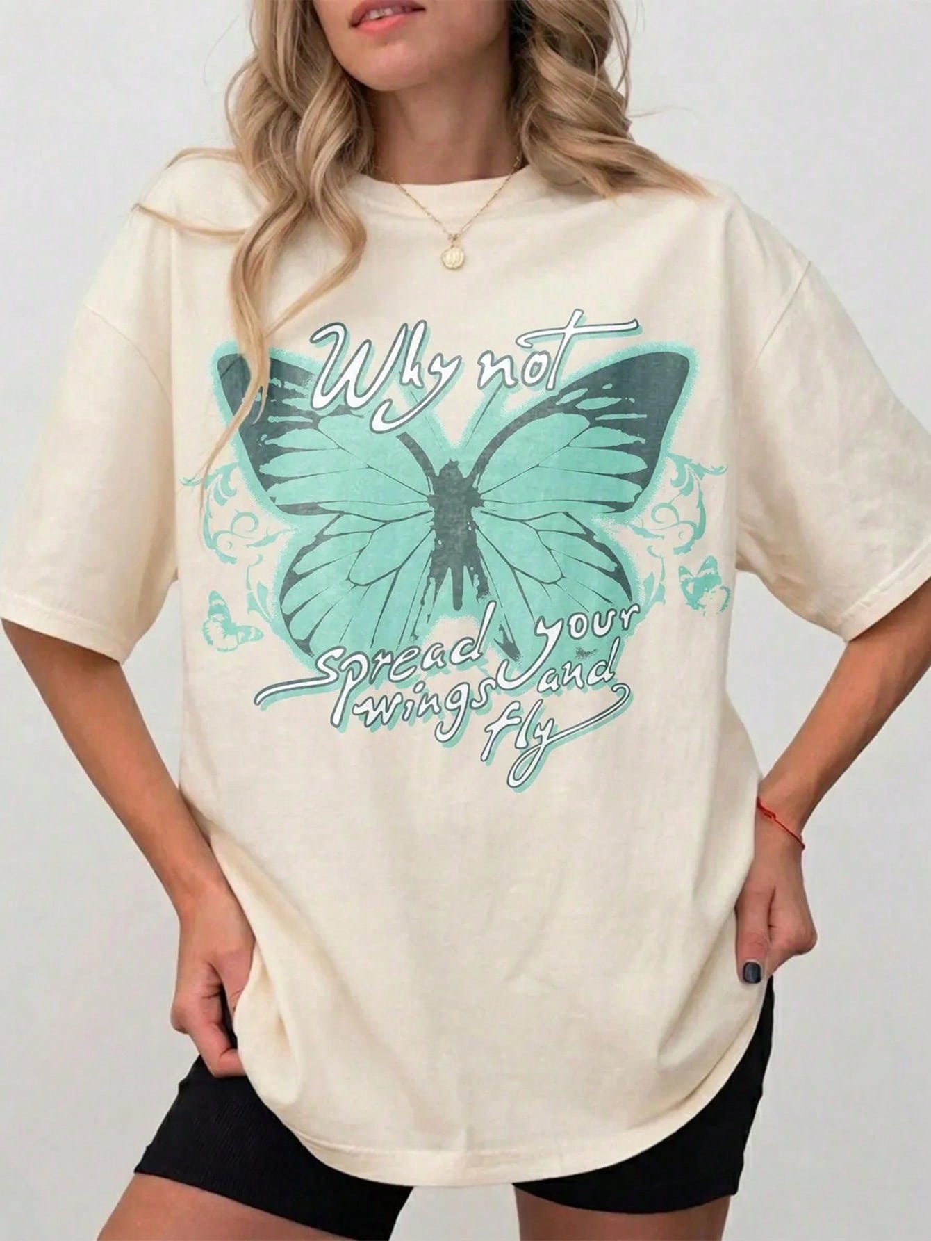 Y2K Butterfly Graphic Tee Vintage Fairycore Grunge T-Shirt Aesthetic Inspirational Quote Saying Casual Summer Tshirt Streetwear Short Sleeve Top