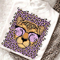 Women's Graphic T-Shirt Purple Leopard Cheetah Print Summer Top Cute Aesthetic Tee Casual Loose Short Sleeve Going Out Tops Streetwear