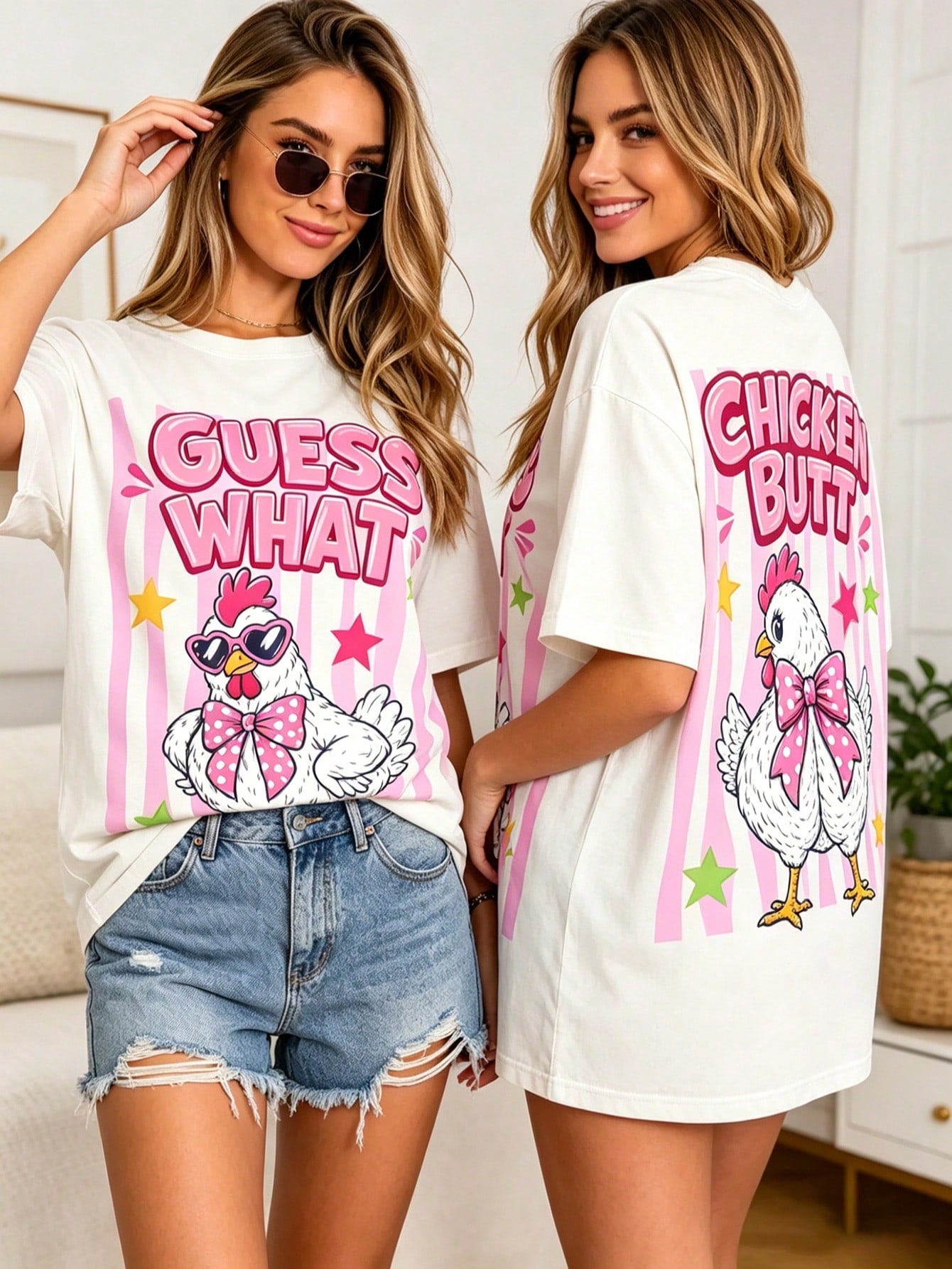 What Chicken Butt Graphic Streetwear Aesthetic T-Shirt Women Y2K Shirts Going Out Outfits Graduation Clothing