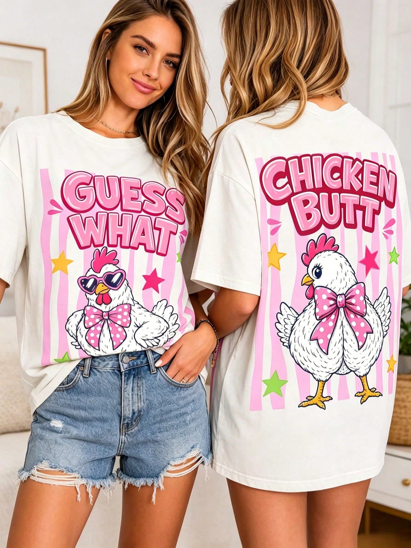 What Chicken Butt Graphic Streetwear Aesthetic T-Shirt Women Y2K Shirts Going Out Outfits Graduation Clothing