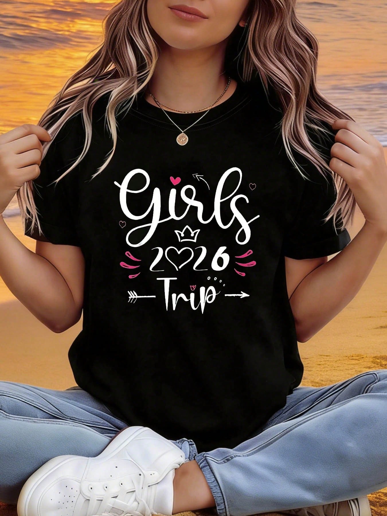 Soft Crew Neck Tee 2026 Travel Letter Graphic Lightweight Comfortable Spring Outdoor Casual Short Sleeve Top