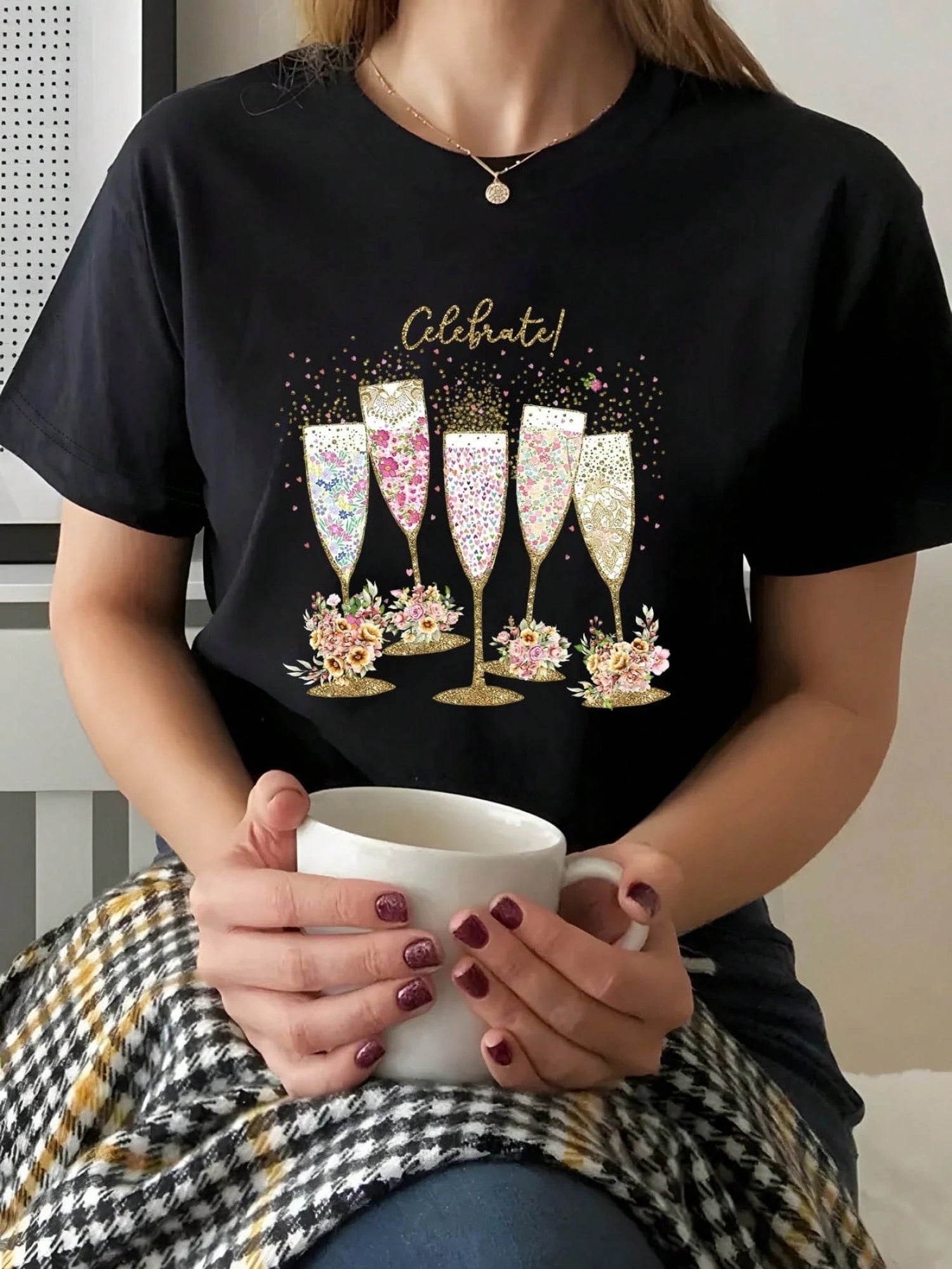 Custom Birthday Crew Neck T-Shirt, Adult Cotton Matching Wear for Parties