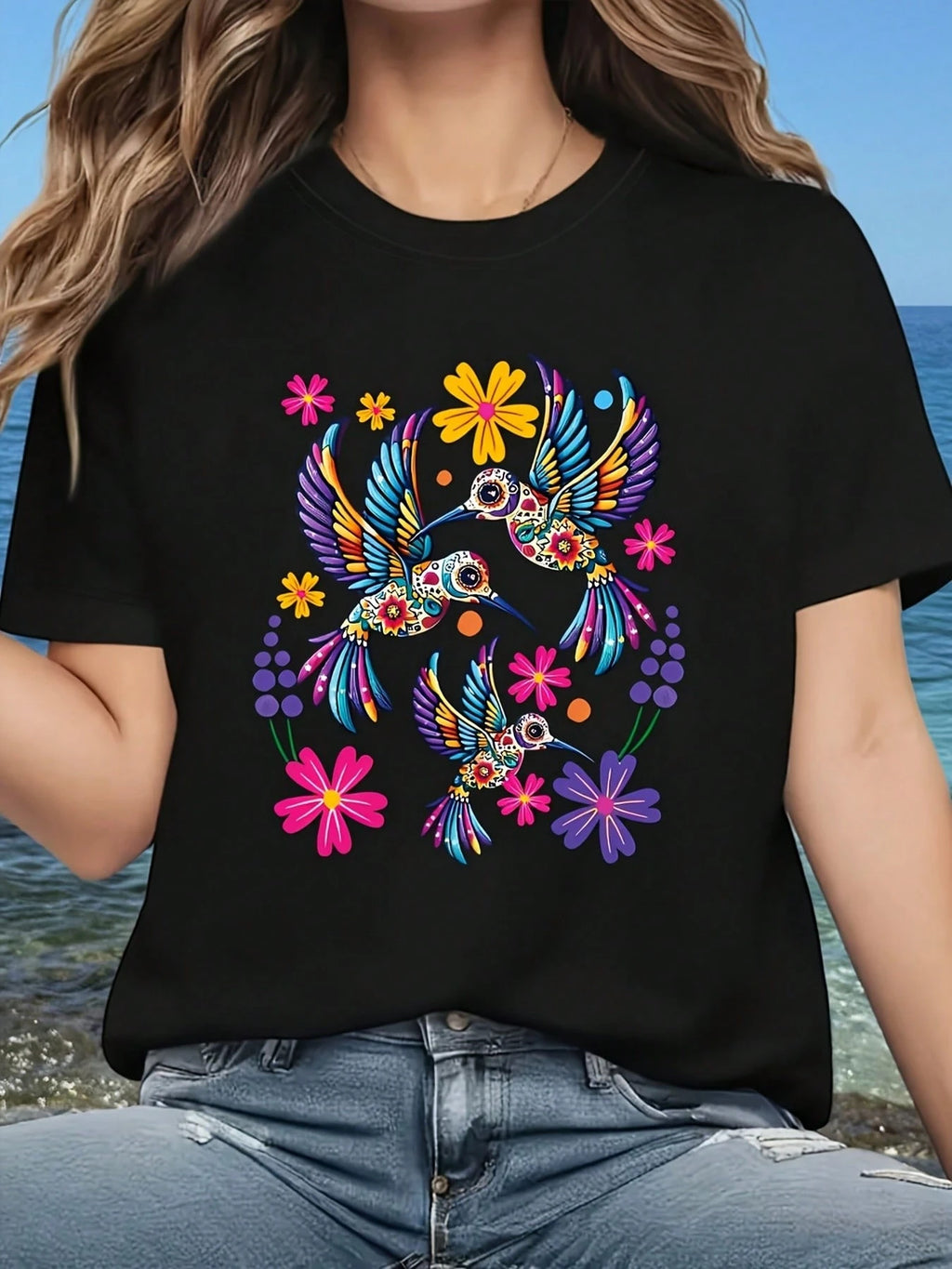 Custom Artist Painting T-Shirt Cotton Crew Neck Short Sleeve Creative Art Lover Gift