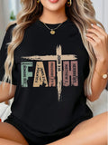 Bible Verse Cross Tee - 220g Premium Fabric, Spiritual Design Women Shirt for Religious Casual Outfits