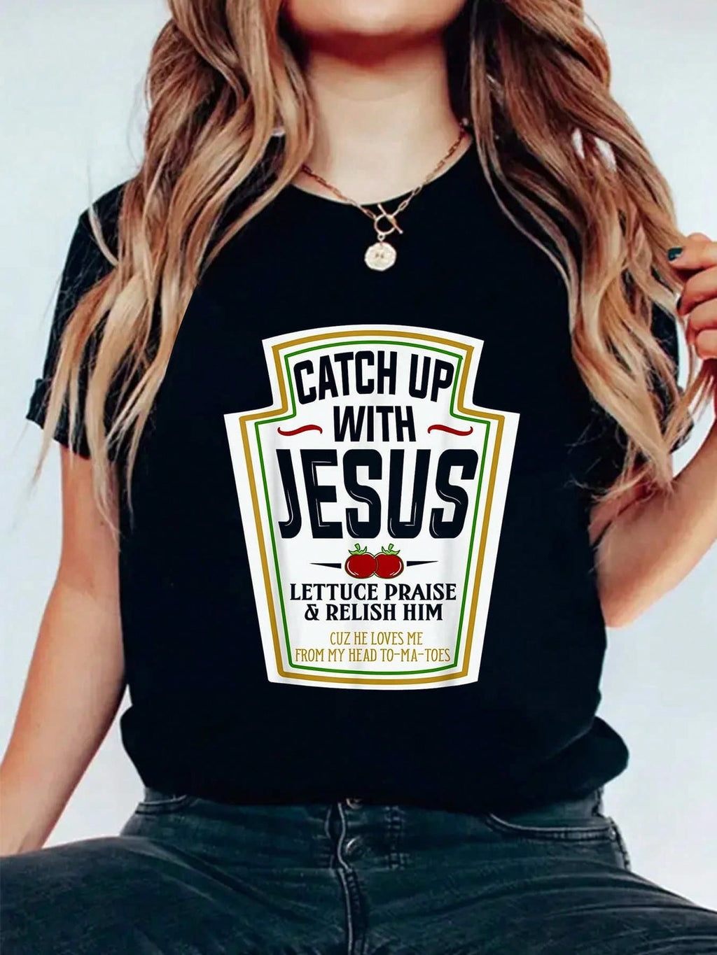 Women Faith Casual Tee Soft Cotton Funny Christian Slogan Religious Gift Top