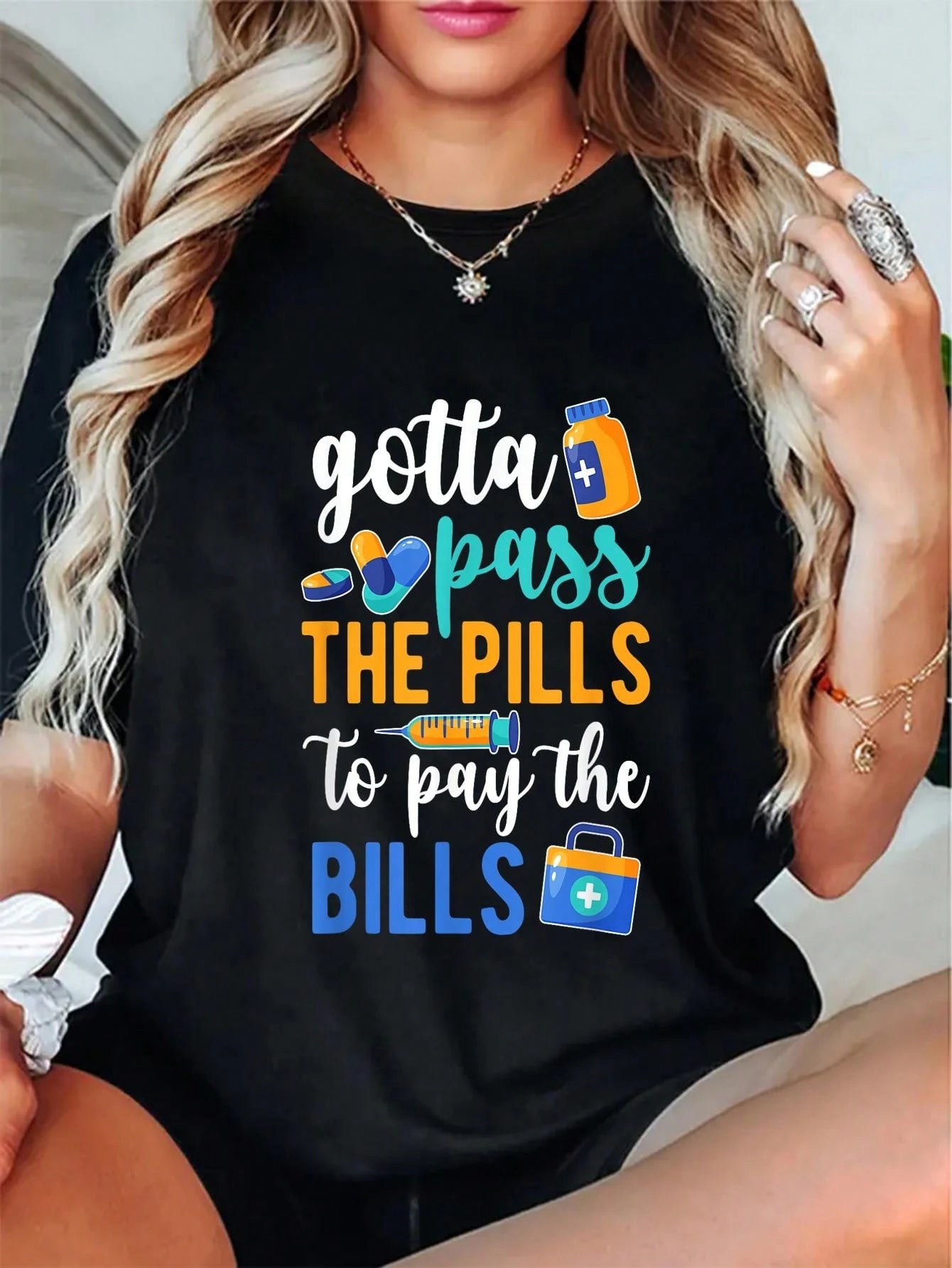 Soft Cotton Crew Neck Tee Zen Slogan Print Comfortable Wear For Yoga Practice