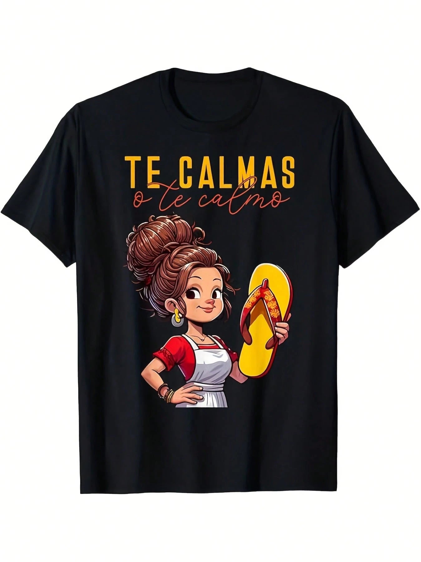 Te Calmas O Te Calmo Funny Mexican Spanish Mom Slogan Casual Cotton Short Sleeve T-Shirt