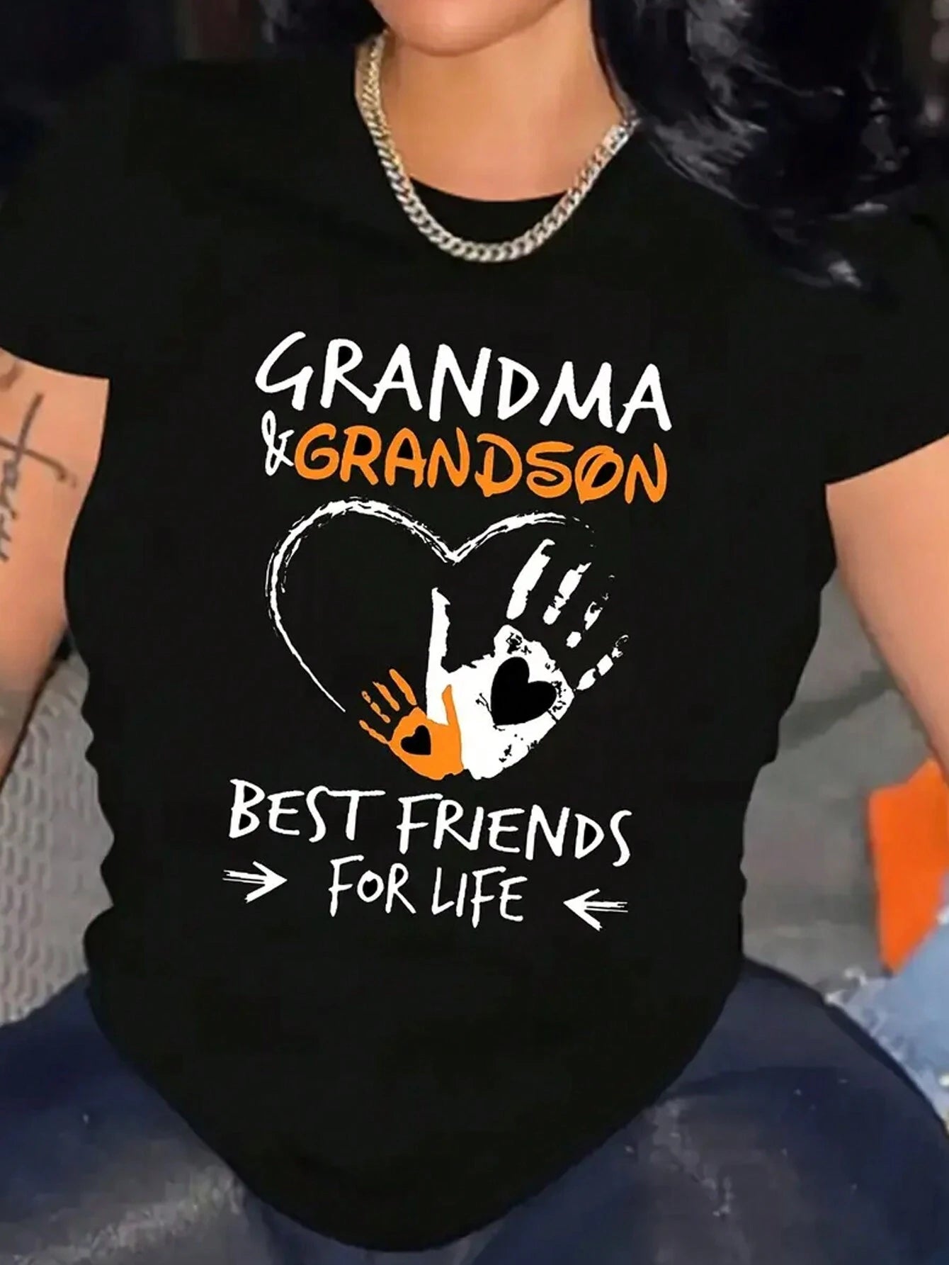 Soft Black Cotton Crew Neck Tee Angry Orange Cat Cartoon Pattern Print Comfortable Casual Daily Gift Top（副本）（副本）（副本）（副本）（副本）（副本）（副本）（副本）（副本）（副本）（副本）（副本）