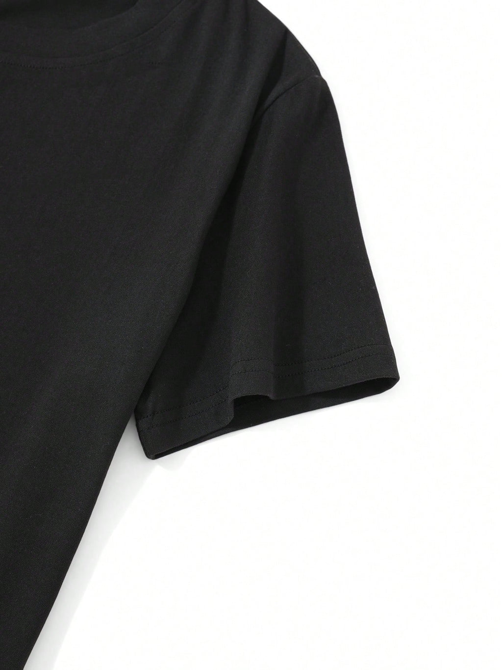 28 Number Printed Tee - Loose Slimming Black Top, Versatile Short Sleeve for Student Daily Summer Outfits