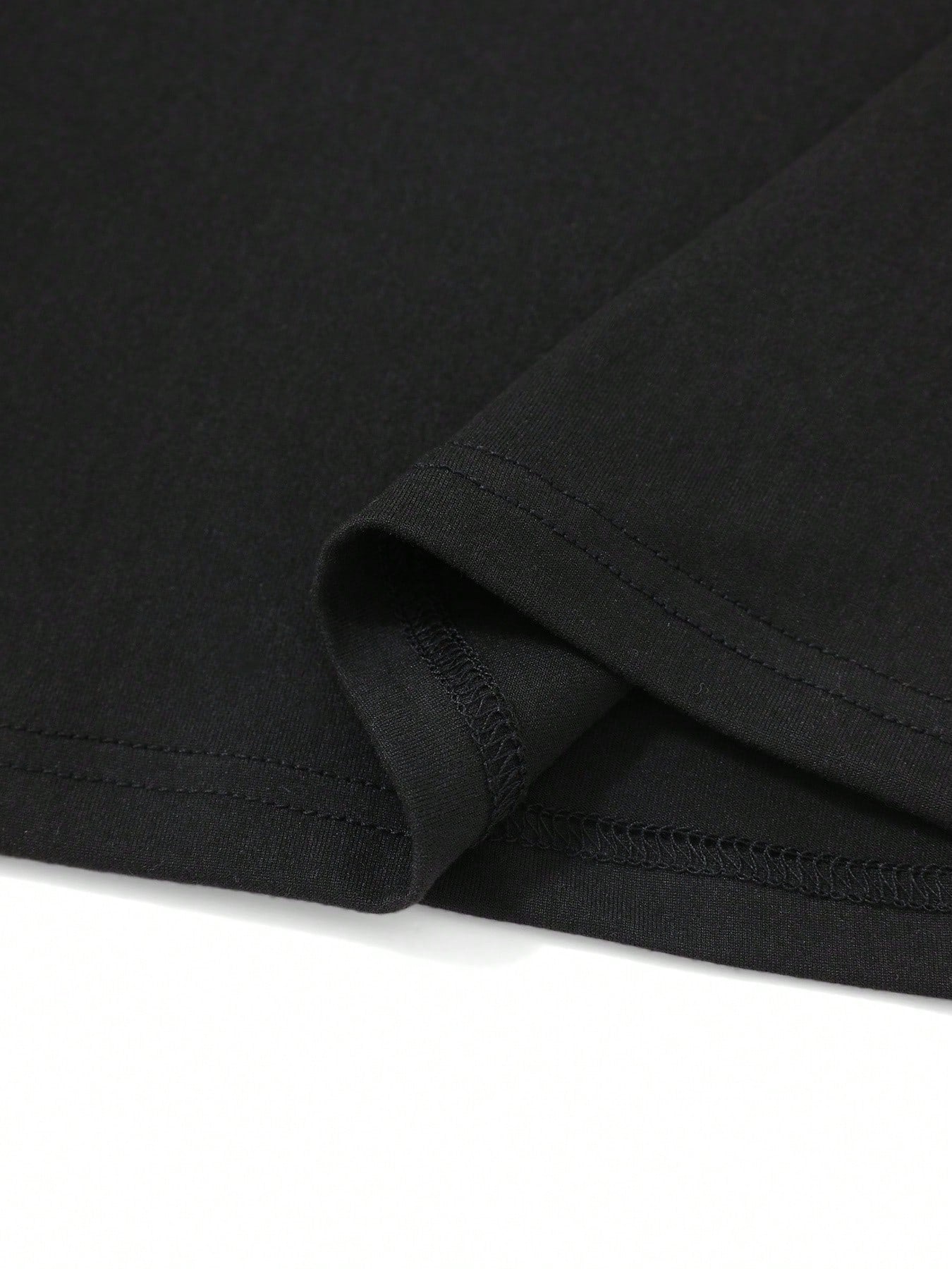 28 Number Printed Tee - Loose Slimming Black Top, Versatile Short Sleeve for Student Daily Summer Outfits