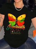 Juneteenth Graphic T-Shirt - 210g Premium Material, Plus Size Crew Neck Casual Wear