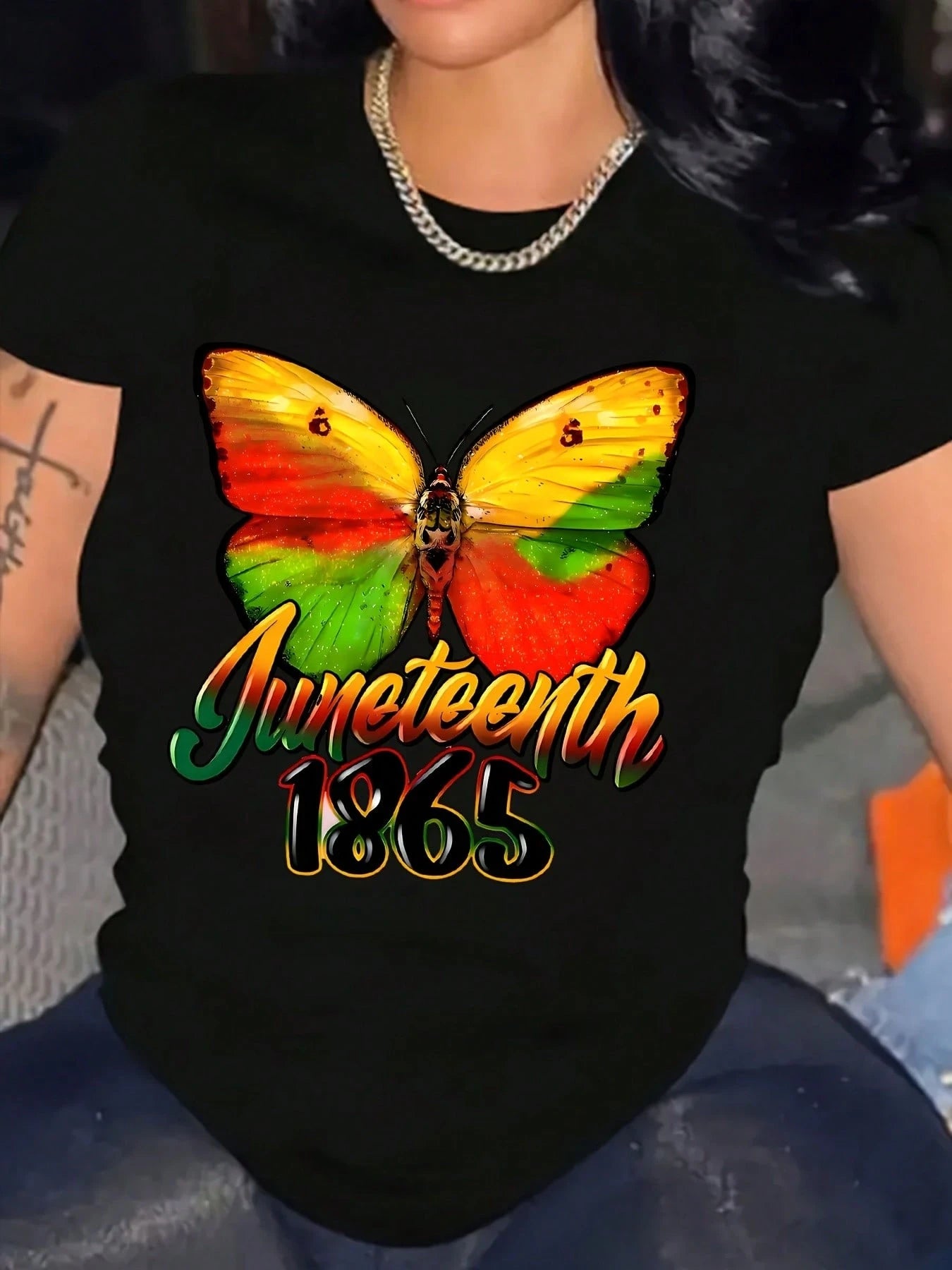 Juneteenth Graphic T-Shirt - 210g Premium Material, Plus Size Crew Neck Casual Wear