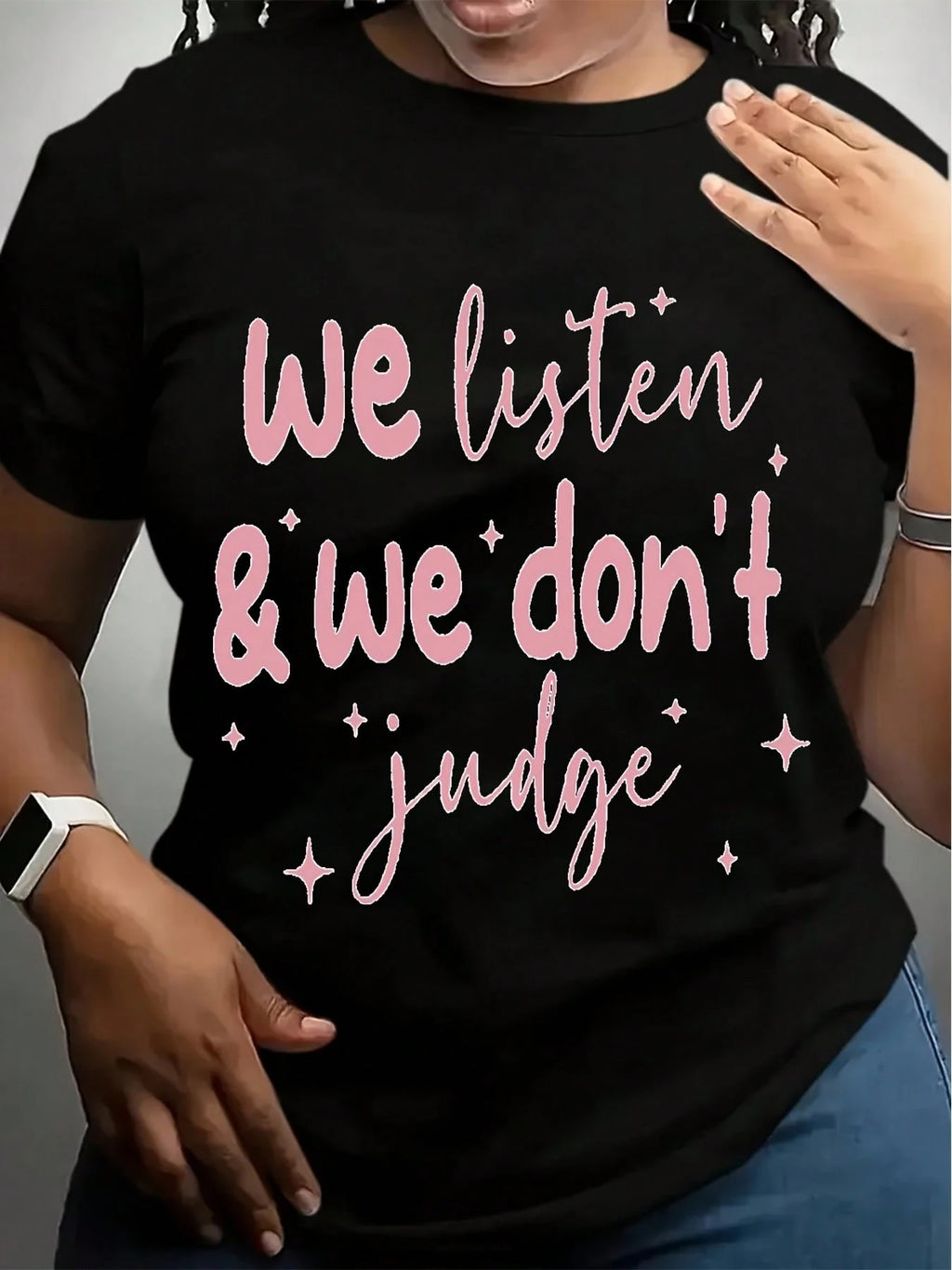 Soft comfort color tee printed with supportive mental health slogan, gentle relaxed fit casual top for advocacy and daily positive wear