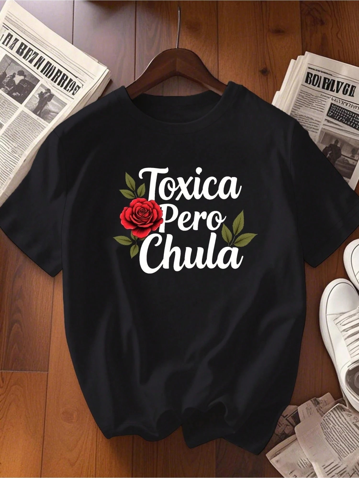 Women Soft Cotton Crew Neck Tee Edgy Confident Spanish Slogan Daily Casual Top