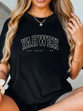 YAHWEH The Great I Am Tee - Casual Short Sleeve, Fashion Graphic Top for Women Summer Outfits